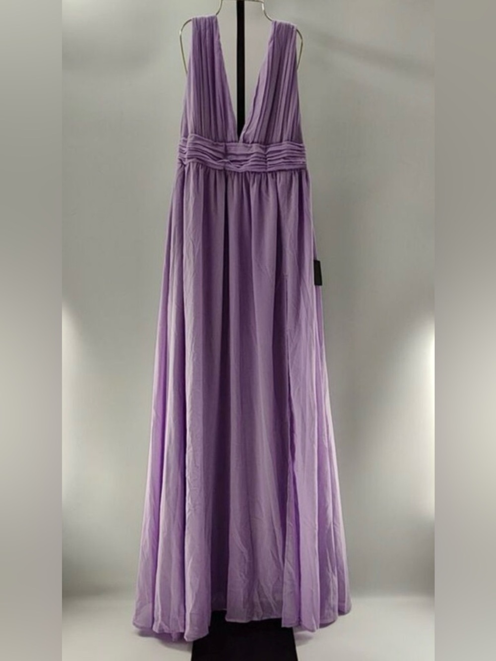 Lulu's Lavender V-Neck Maxi Dress with High Slit